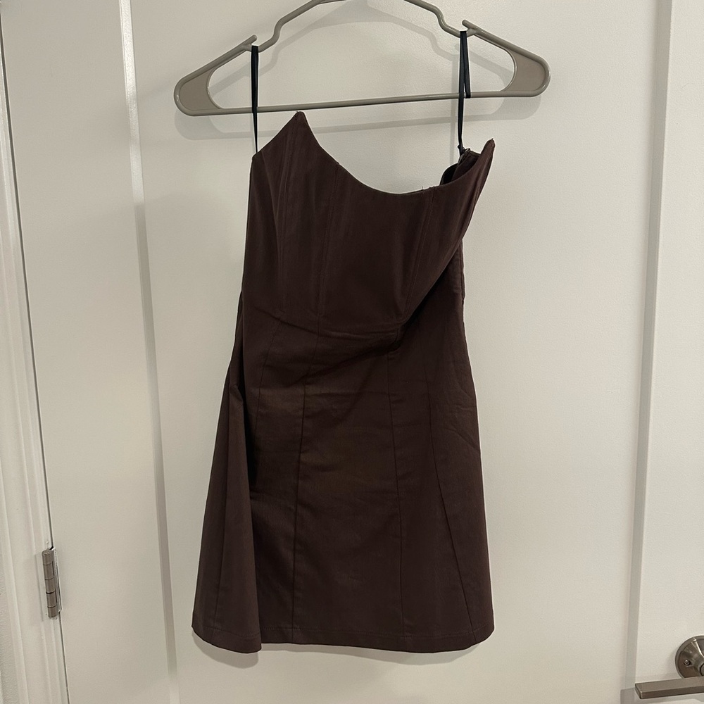 White Fox Boutique Strapless Brown Dress